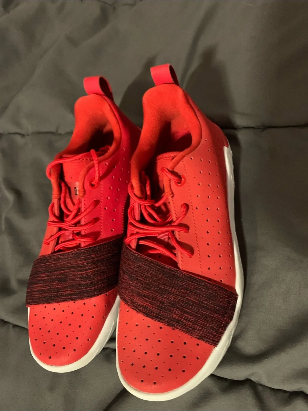 Red Slip-On Athletic Sneakers with Elastic Strap